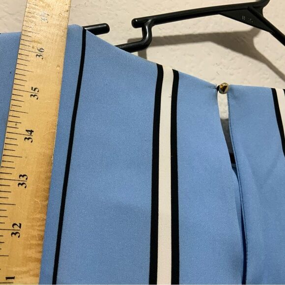 laltramoda dress blue stripe size 42 ruffle Italy - Picture 10 of 12